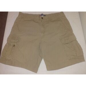 Chaps Mens Khaki Cargo Shorts Size 36 Tan Ripstop Cotton Multi Pocket Hiking